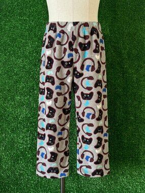 Quad Seven Boys Fleece Pajama Pants Size 5/6 Gray Gaming Controllers Headsets